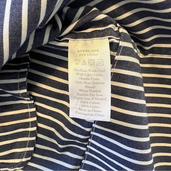 Everlane Women’s Blue and White Striped Button Down Cotton Dress - Picture 4 of 6
